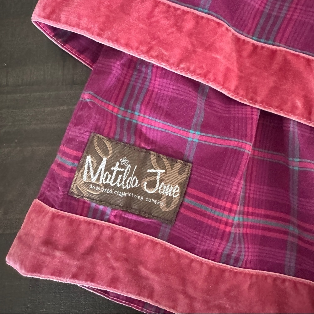 Matilda Jane Tinsley Plaid Flounce Skirt - Size 6 - Vibrant Magenta Cotton - Picture 5 of 6